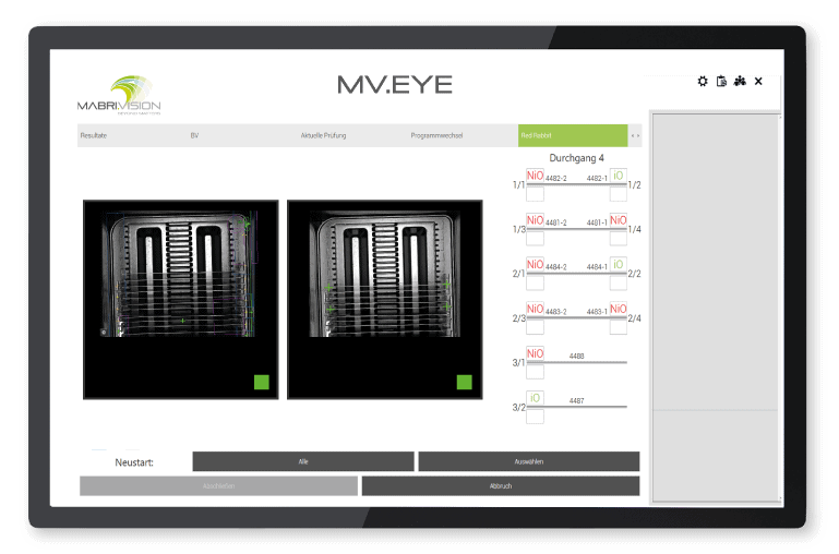 Logiciel MABRI.VISION MV.EYE, utilisé dans un processus pick &amp; place.