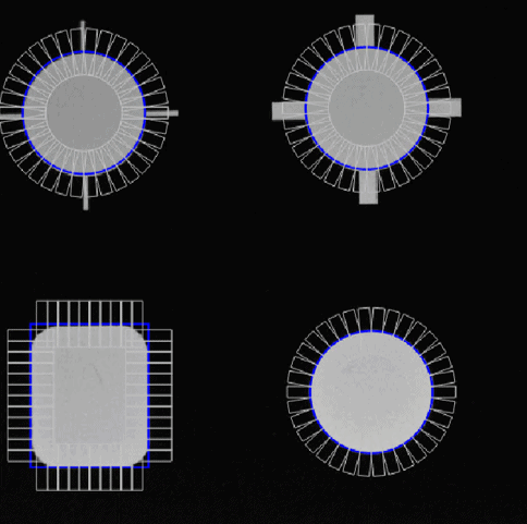 Solutions de vision industrielle, inspection de forme 2D, inspection de forme 3D, tests