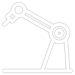 Icon, welches einen Industrieroboter darstellt.